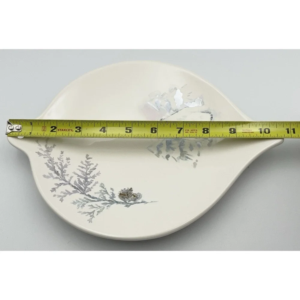 Pfaltzgraff Winter Frost Polar Bear Ornament Shaped Plate Cookie Dish Tray - USA